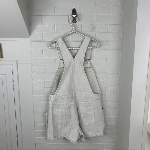 NWT We The Free Free People Sunkissed Denim Overall Shorts Size 8 - Picture 12 of 12